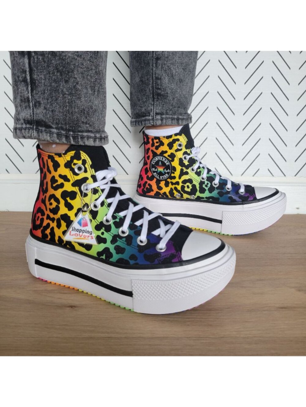 ❤️Converse Chuck Taylor Lift Platform Pride Size 6 Women's Shoes Leopard A15782C - Picture 10 of 10